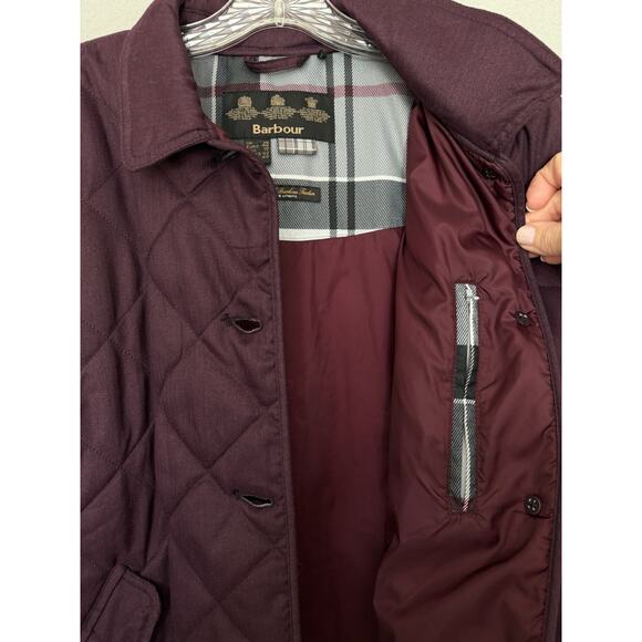 Barbour Skye Quilted Coat Plum UK 14/US 10 Winter Jacket Aubergine/Burgundy - Picture 4 of 12